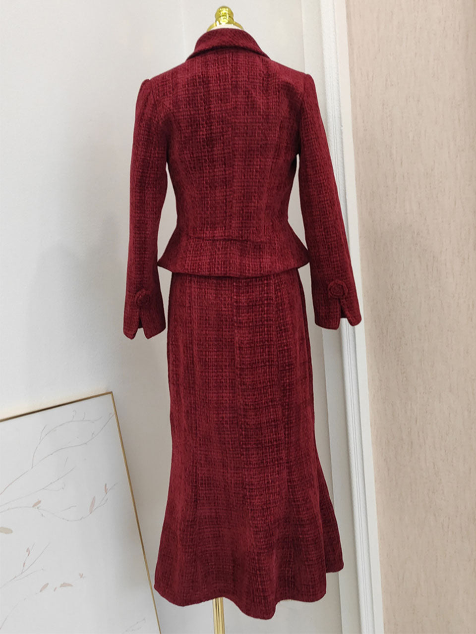 2PS Red Rose New Look Coat With Fishtail Skirt