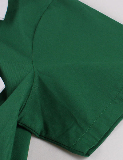 Christmas Green Bow Collar 1950S Cotton Swing Dress