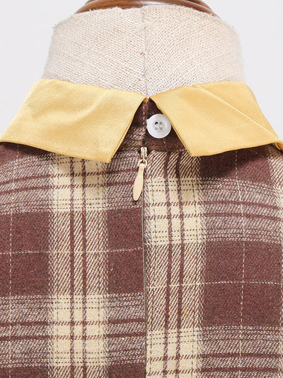 1950s Peter Pan Collar Plaid Vintage Swing Dress